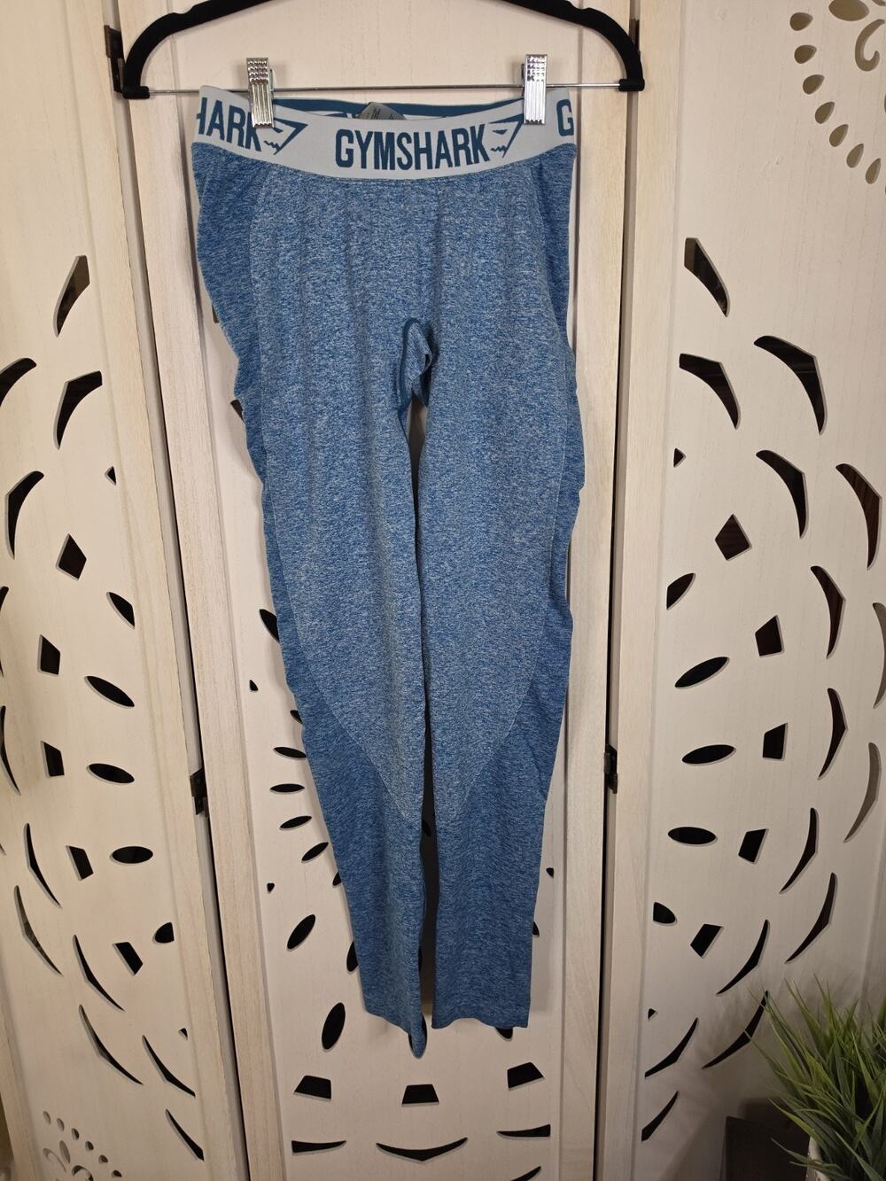 Gymshark Full Length Leggings Teal, Logo Waist Band Yoga Womens S